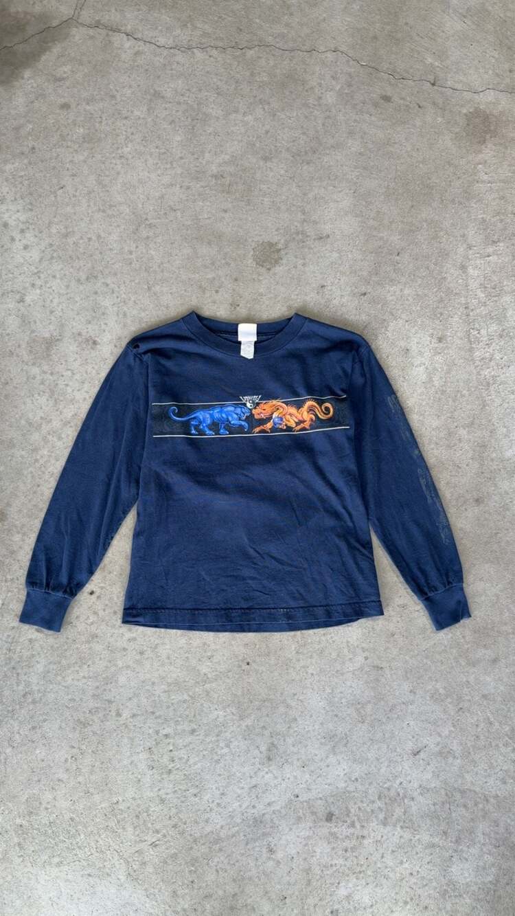 Vintage Utility Panther vs Dragon Yin Yang Long Sleeve Shirt Size Medium